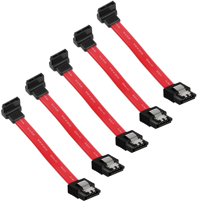 Yanboronsn sata iii duomenų kabelis, 7,62 cm sata 6.0 gbps 7 kontaktų trumpas duomenų kabelis, sata iii mama į viršų dešinio kampo mama duomenų kabelis (5 vnt.), suderinamas su 6,35 cm ssd, 8,89 cm hdd diskais