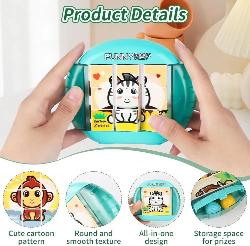 Yaozup žaislas 4-in-1 dėlionė 9 dalys, besisukanti 3d dėlionė, montessori dėlionė vaikams, lavinamieji žaidimai, edukacinis žaislas, motorikos lavinimo žaislas, dovana vaikams nuo 2 3 4 5 6 metų