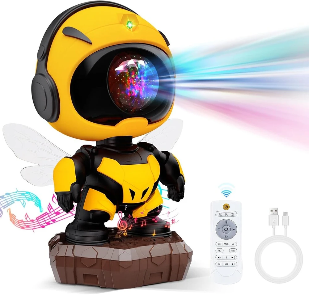 Yayza! 2025 led projektorius „bee Starry Sky“, tekantis žvaigždžių šviesos projektorius su nuotoliniu valdymu, galaktikos projektoriaus lempa, namų planetariumas, reguliuojamas, vaikams, suaugusiems, vakarėliams ir suaugusiems