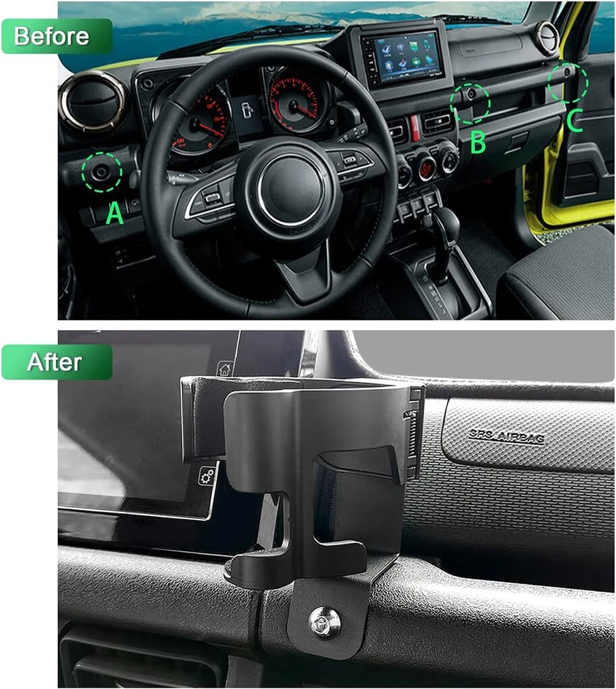 Yeepin Suderinamas su Jimny Jb74 Jb64 2023-2020 2019 automobilio telefono laikiklis / gėrimų laikiklis kavos puodeliui ir gėrimų skardinei mobiliojo telefono laikiklis automobilio telefono laikiklis ventiliacijos laikiklio priedai