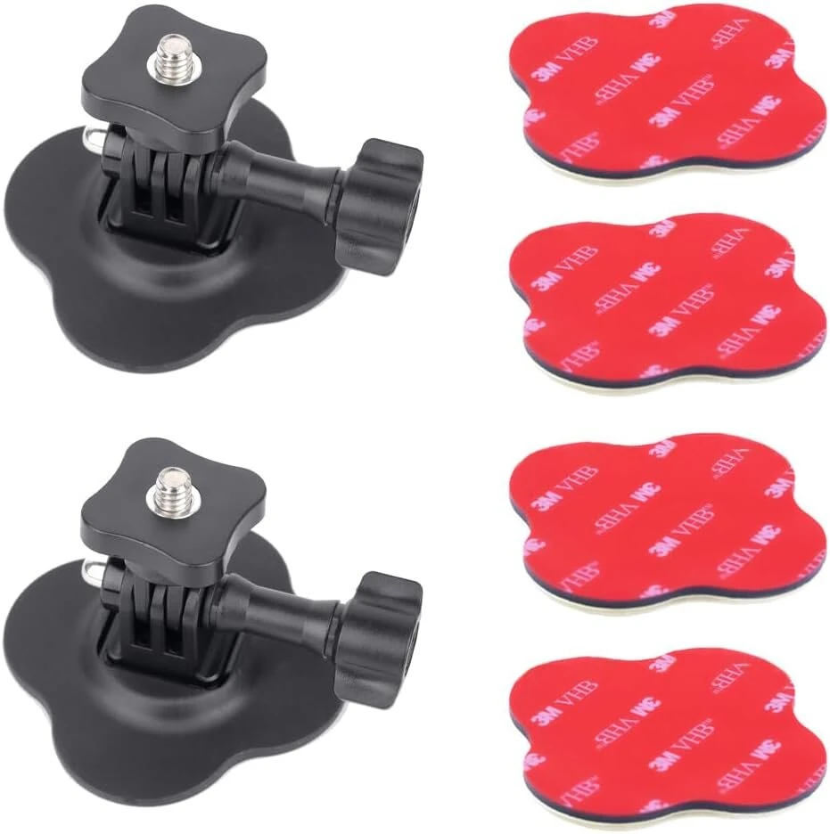 Yeholding lankstus lipnus laikiklis šalmo laikiklis lipnūs priedai, skirti Insta360 X5 X4, X3, X2, Ace Pro, Ace, veiksmo kameros laikiklio priedai, suderinami su Gopro Hero, Sjcam, panoraminiu fotoaparatu (2 vnt.)