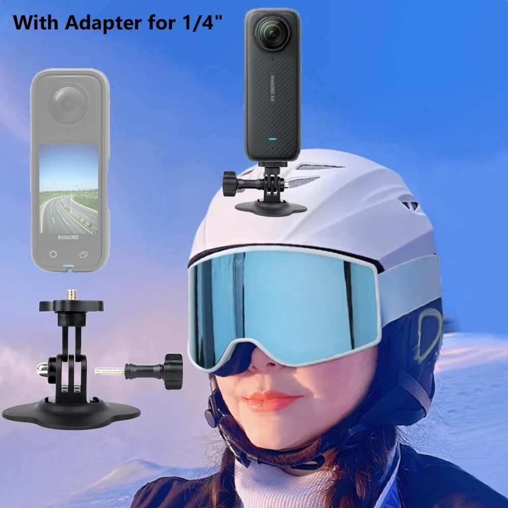 Yeholding lankstus lipnus laikiklis šalmo laikiklis lipnūs priedai, skirti Insta360 X5 X4, X3, X2, Ace Pro, Ace, veiksmo kameros laikiklio priedai, suderinami su Gopro Hero, Sjcam, panoraminiu fotoaparatu (2 vnt.)