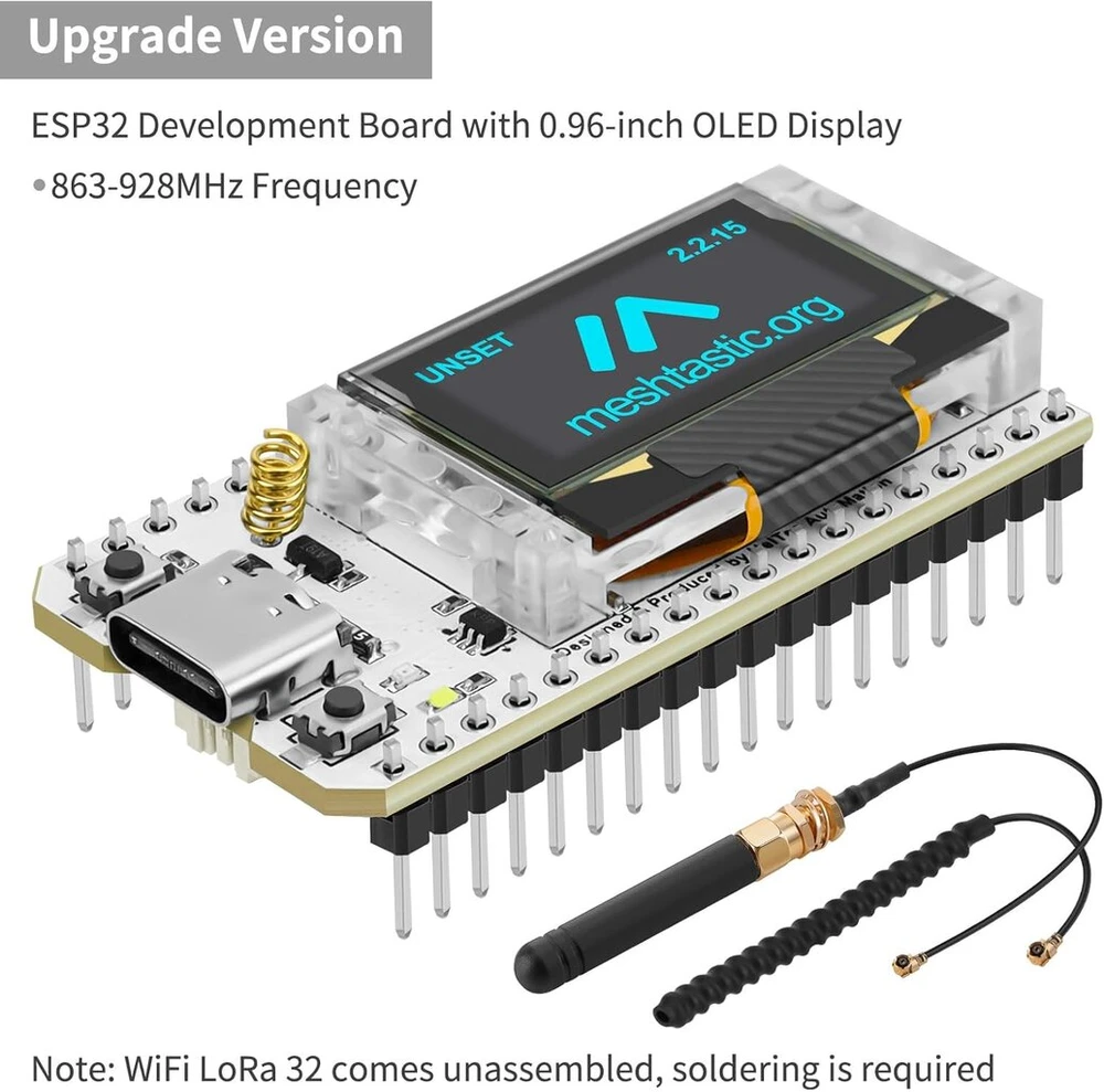 Yeluft Esp32 Lora V3 kūrimo plokštė su 3000 Mah baterija ir 868 Mhz Lora antena, integruotu Wifi Bluetooth Sx1262, skirta Meshtastic Iot Arduino Intelligent Scene