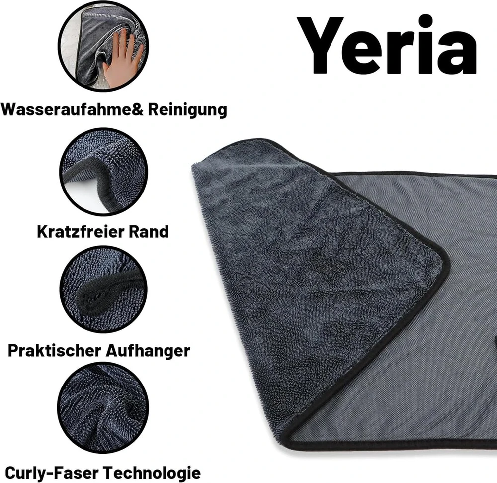 Yeria Shiny Bath Xxl sausas audinys, 1 vnt. greitai džiūstantis rankšluostis 40 x 60 cm, dušo kabinos audinys vandens pašalinimui duše ir vonioje