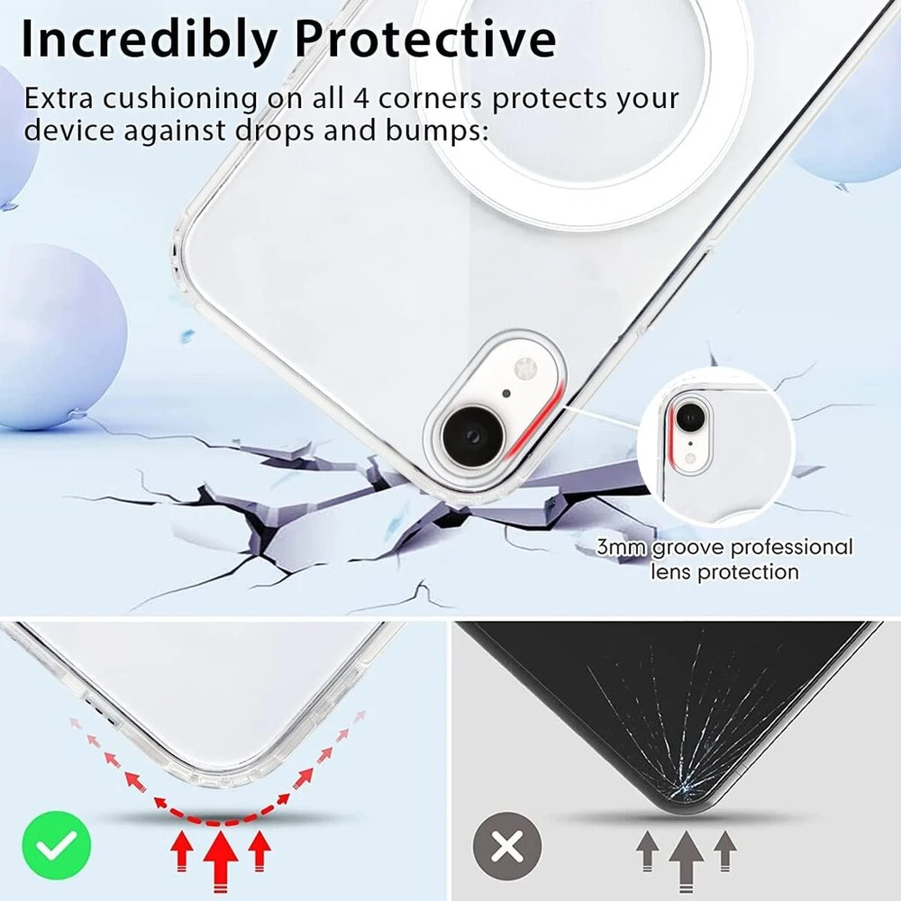 Yoedge skaidrus magnetinis dėklas, skirtas iphone xr 6.1 colio [suderinamas su magsafe/pinigine] plonas itin plonas silikoninis tpu smūgiams atsparus mobiliojo telefono dėklas atsparus įbrėžimams neslystantis apsauginis dėklas, skirtas iphone xr