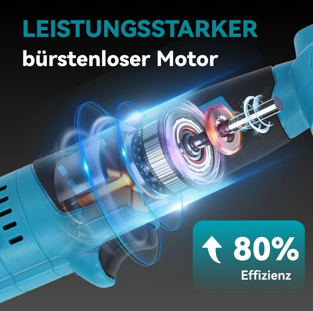 Yofidra 3/8 colio akumuliatorinis terkšlinis raktas 80 Nm, elektrinis terkšlinis raktas be šepetėlių su 2 x 2.0 Ah akumuliatoriais, belaidis terkšlinis raktas 300 Rpm, 9 galvučių rinkinys automobilių, motociklų ir dviračių remontui