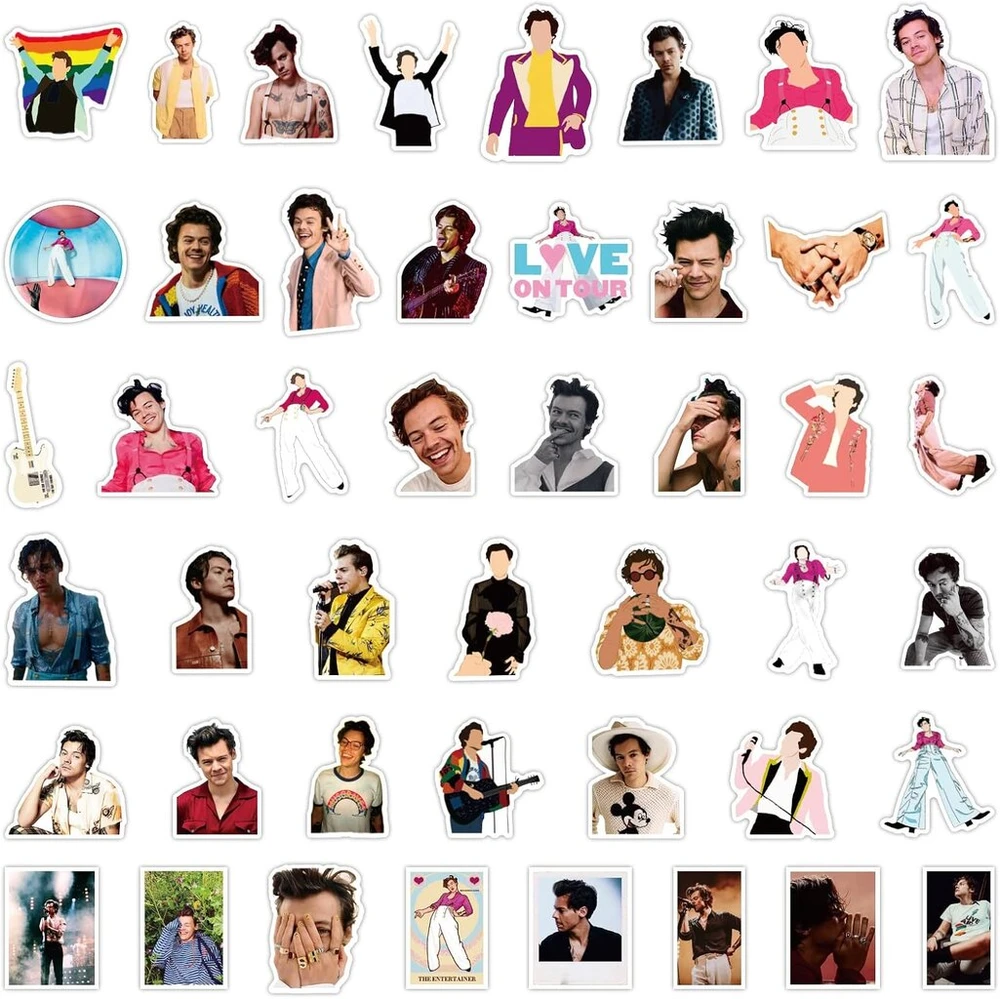 Yoimckay 100 vnt. mielų vinilinių lipdukų rinkinys, vandeniui atsparūs viniliniai grafiti lipdukai, mieli dainininkų lipdukai skirti iškarpų albumams, riedlentėms, automobiliams, bagažui, vaikams, paaugliams, suaugusiems, berniukams