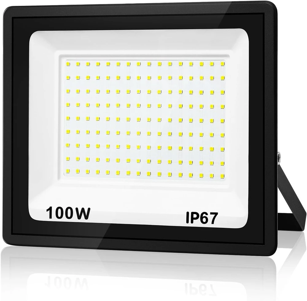 Yzyfacai 100 W Led lauko prožektorius, itin ryškus 10000 Lm Led prožektorius, 7000 K šaltai baltas lauko prožektorius, Ip67 atsparus vandeniui lauko prožektorius, skirtas kiemui, vidiniam kiemui, važiuojamajai daliai, garažui, koridoriui
