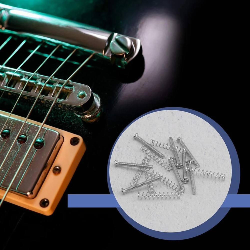 Zalati paėmimo varžtai spyruoklės M3x30 8vnt. Humbucker paėmimo rėmo rinkinys dvigubos ritės žiedo apvadų montavimo gitaros dalys elektrinei gitarai