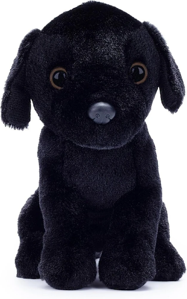 Zappi Co Max juodas labradoro pliušinis šuo (15 cm) - juodas labradoro šuniukas - minkštas, jaukus, perdirbtas - ištikimas šuns kompanionas