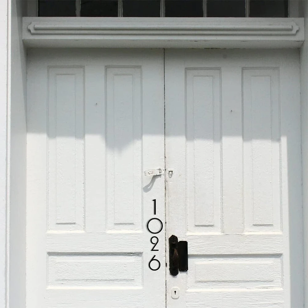 Zayookey kūrybiškas namo numeris, lipnus akrilinis modernus durų numeris 7,5 cm (3 coliai), juodas namo adreso numerio ženklas, pašto dėžutės numeriai, namo numeris (durų numeris 8)