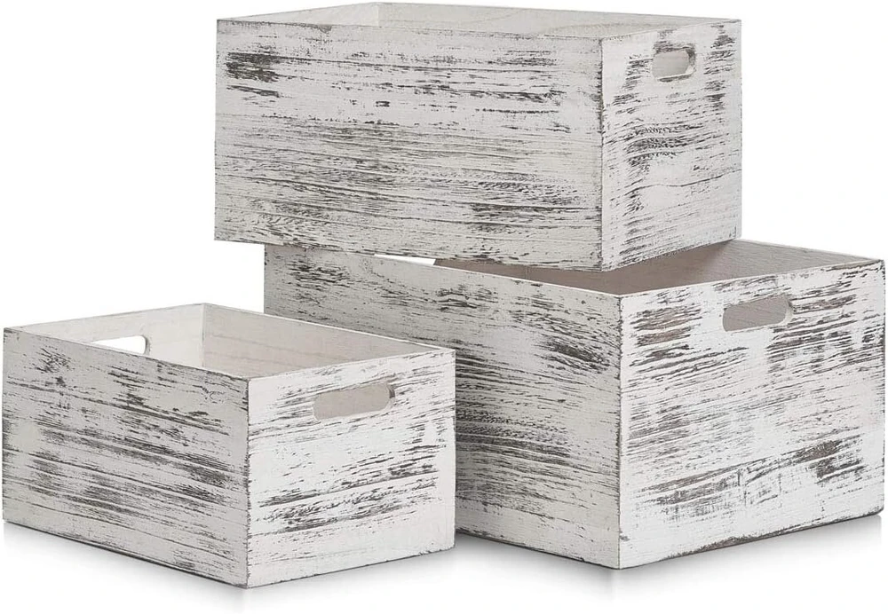 Zeller Rustic 15135 dėžė 40 x 30 x 20 cm mediena balta