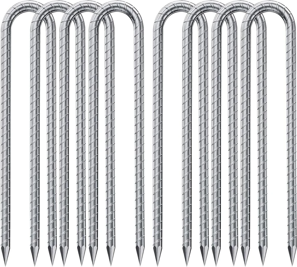 Žemės inkaras, batutas, didelio atsparumo, U formos, metalinis, 32 cm, žemės kuoliukai, cinkuotas žemės smaigas, konstrukcinis inkaras, vinis palapinei su kaltu galu, palapinė, batutas