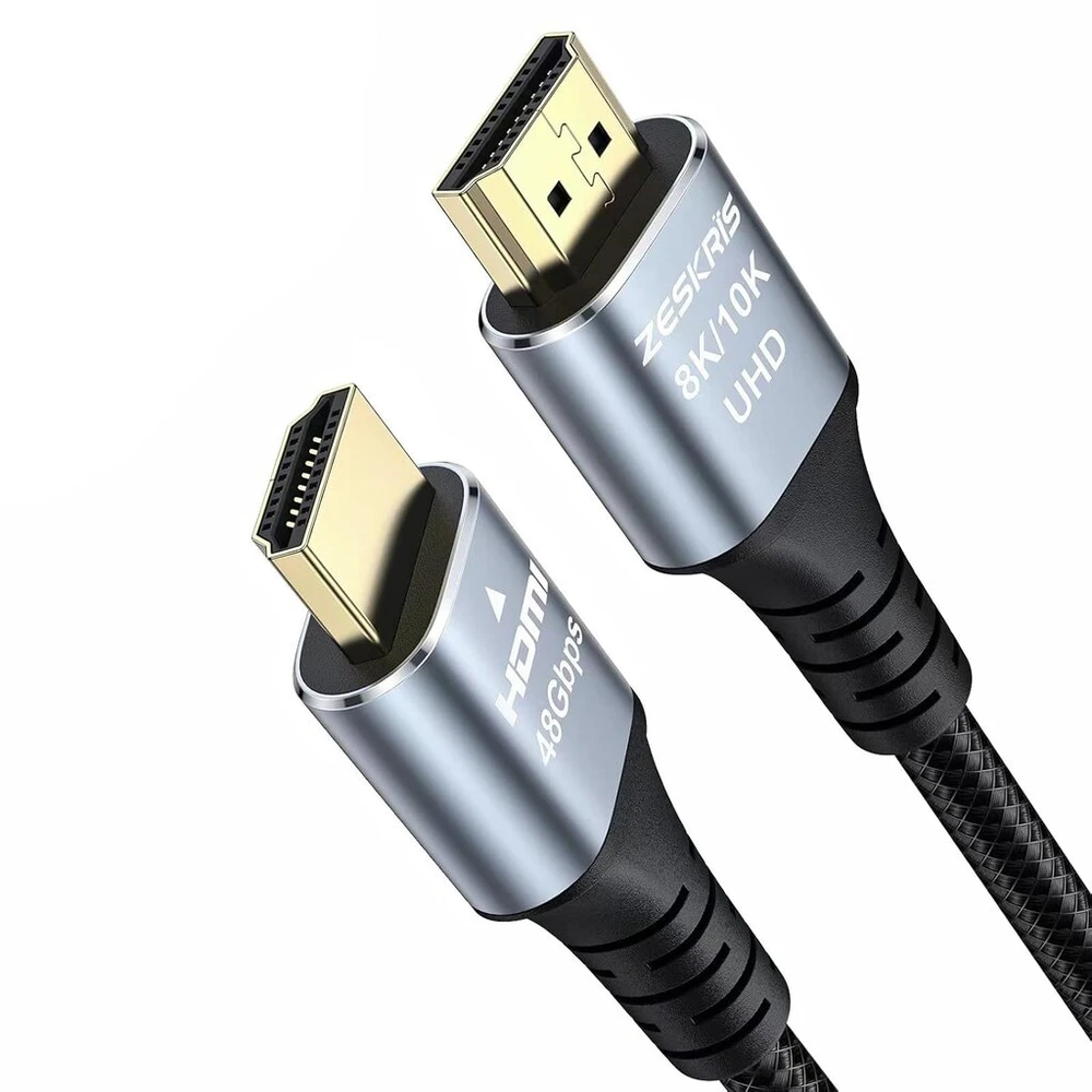 Zeskris 2 m Hdmi 2.1 kabelis, 8k 48gbps itin spartus Hdmi pintas kabelis, 4k@120hz 144hz 8k@60hz Earc Hdr 10 Hdcp 2.2 2.3 Hdmi kabelis nešiojamam kompiuteriui, monitoriui, Ps5, Ps4, XBOX One, 8k Uhd televizoriui