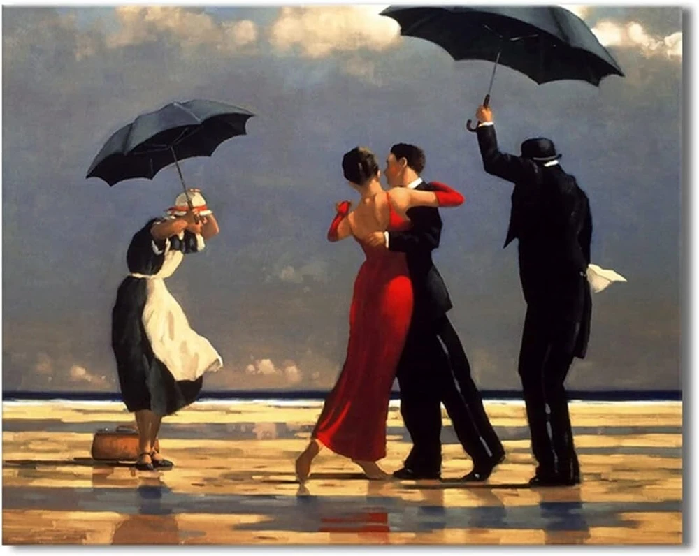 Zhongyutong Jack Vettriano The Singing Butler drobės meno spaudinys, Jack Vettriano sienos paveikslas, plakatas svetainei, miegamajam, namų dekoravimui (be rėmo, 30 x 45 cm)