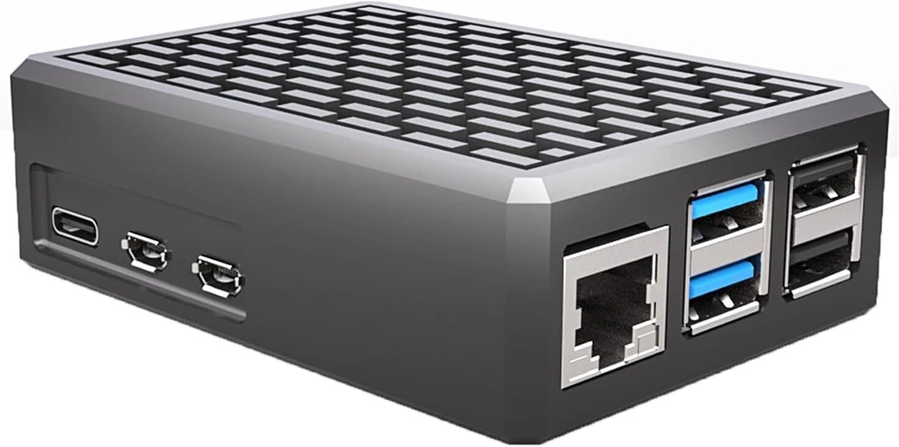 Zkeeshop aliumininis pasyvaus aušinimo korpusas, skirtas Raspberry Pi 5, su šilumą laidžiu radiatoriumi, suderinamas su Raspberry Pi 5 4gb/8gb