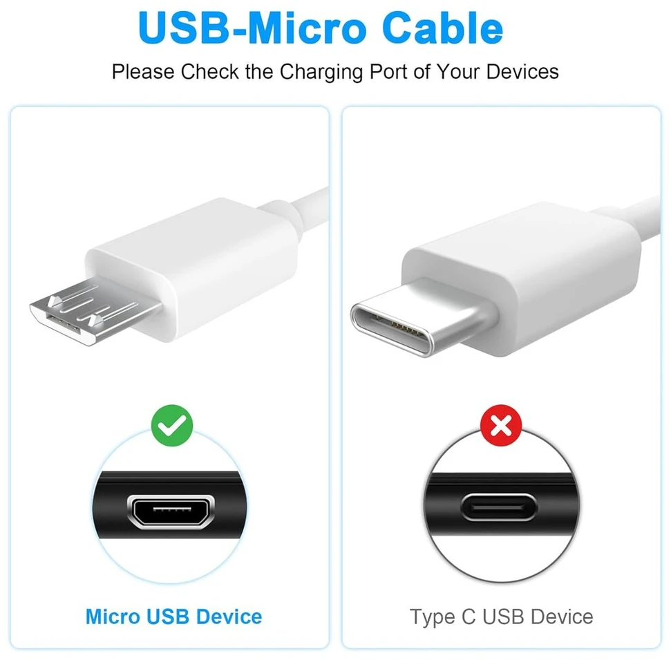 Zosvoses Micro Usb kabelis, suderinamas su senais Kindle E skaityklėmis, Paperwhite, Oasis ir 2020 m. ir senesniais Kindle & Fire planšetiniais kompiuteriais, 2018 m. 8-osios kartos ir senesniais Fire Hd (1,5 m)