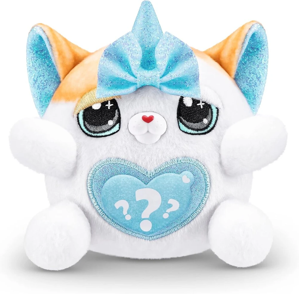 Zurutoys Rainbocorns Kittycorn Surprise Series 7 Exotic Cat - kolekcinis pliušinis žaislas - 10 staigmenų, kurias reikia išpakuoti, nulupti ir atskleisti širdelių lipdukus, amžius 3+ (exotic Cat)