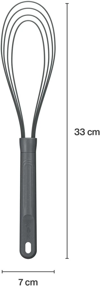 Zyliss E980241 plokščias silikoninis šluotelė, 30 cm, silikonas/kviečių šiaudai, pilka, atspari karščiui