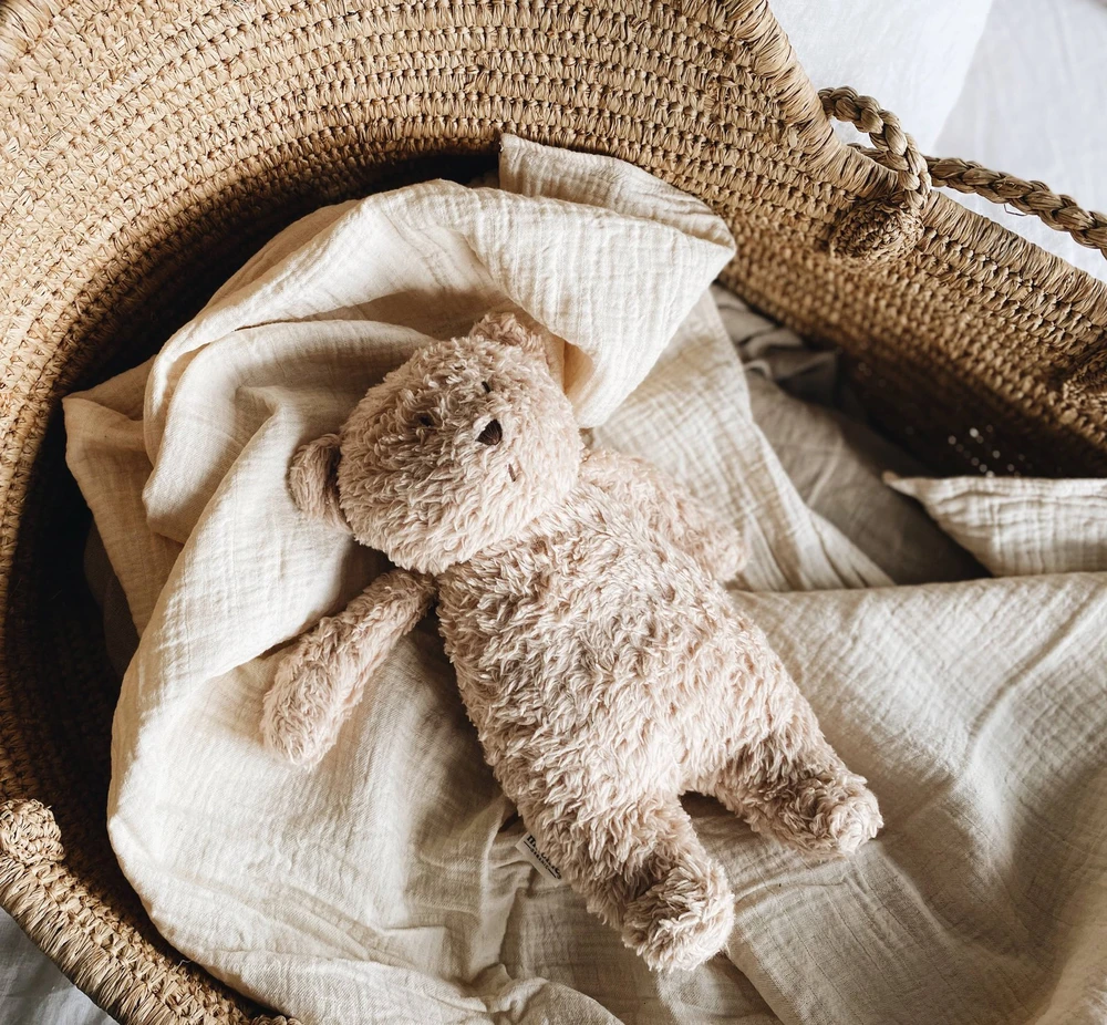 Migdukas meškiukas Moonie Organic Humming Bear 2.0 Sand