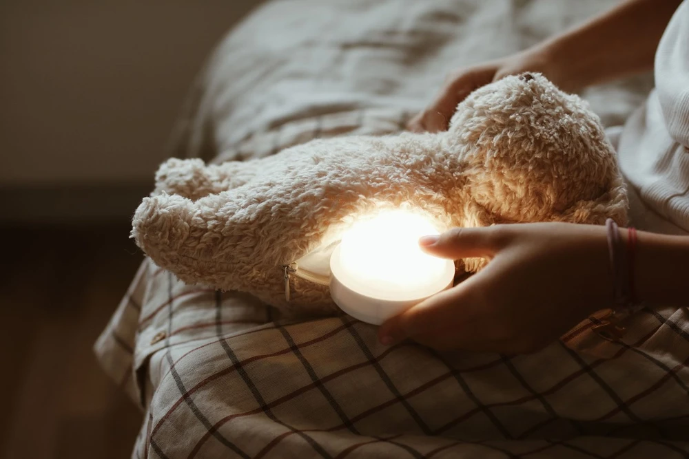 Migdukas meškiukas Moonie Organic Humming Bear 2.0 Sand