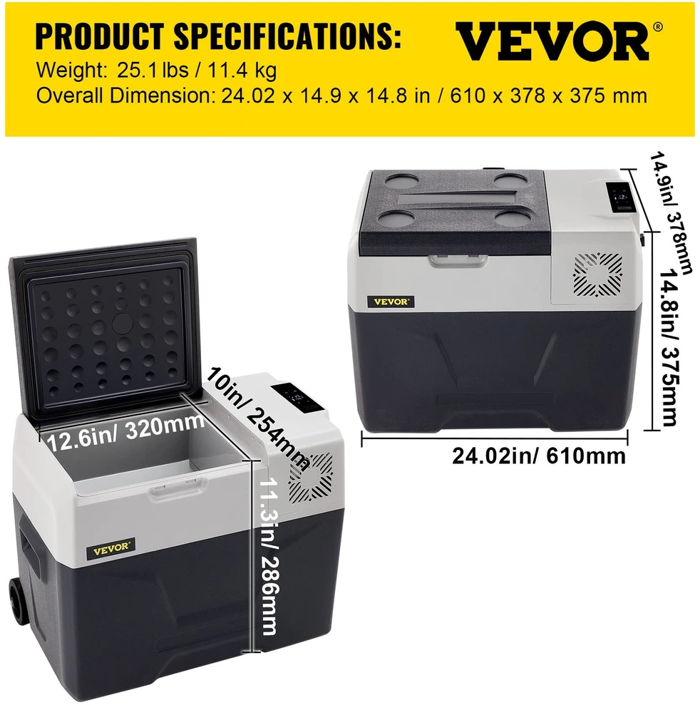 VEVOR 30L automobilinis šaldytuvas su kompresoriumi