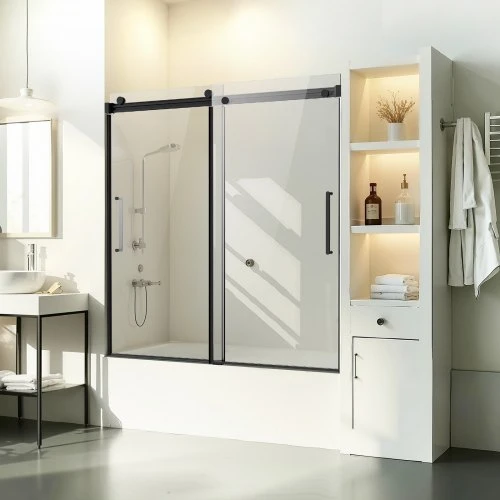 VEVOR Berėmis stumdomas vonios durys 142-152 cm x 152 cm