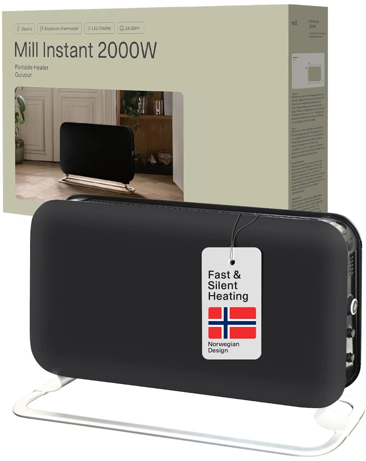 Konvekcinis šildytuvas Mill SG2000LED, 2000 W, Tinkamas kambariams iki 5-20 m², Juodas