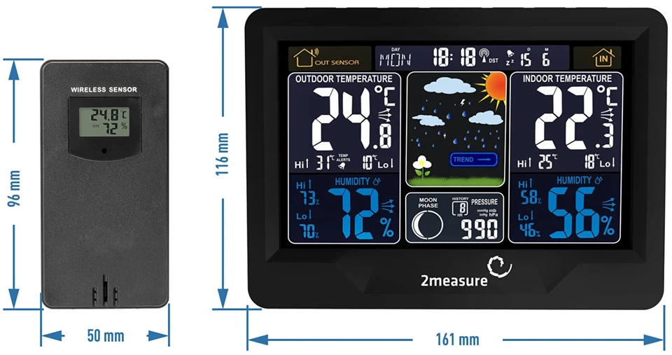 2MEASURE Meteorologinė stotelė RCC, DCF –belaidė