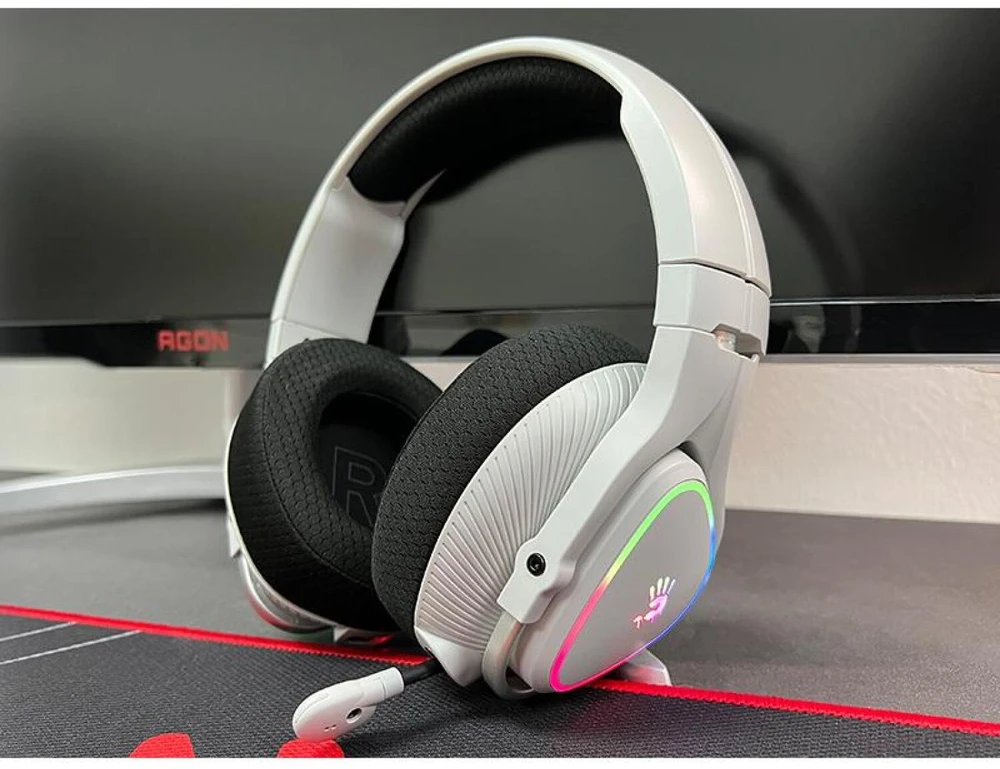 Ausinės A4Tech Bloody MR710 BT5.3+2.4G+Laidinės pilka