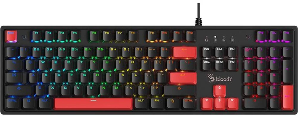 Klaviatūra žaidimams A4Tech Bloody S520N BLMS Raudona Plus su laidu mechaninė su pašvietimu juoda