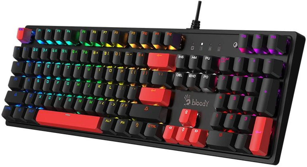 Klaviatūra žaidimams A4Tech Bloody S520N BLMS Raudona Plus su laidu mechaninė su pašvietimu juoda
