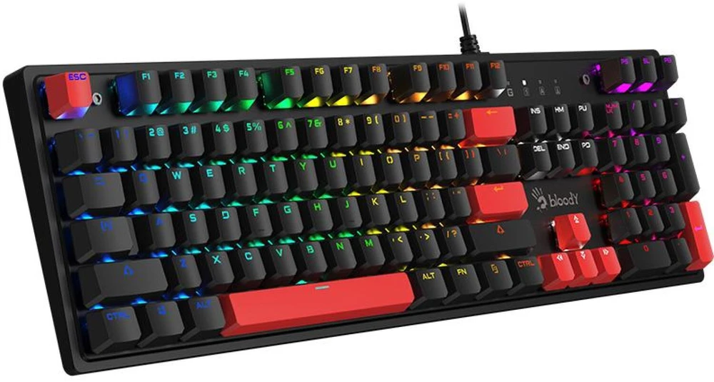 Klaviatūra žaidimams A4Tech Bloody S520N BLMS Raudona Plus su laidu mechaninė su pašvietimu juoda