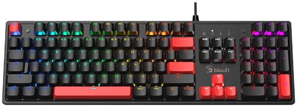 Klaviatūra žaidimams A4Tech Bloody S520N BLMS Raudona Plus su laidu mechaninė su pašvietimu juoda