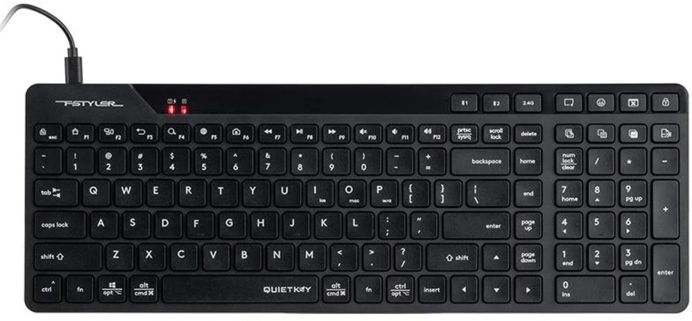 A4Tech Fstyler klaviatūra FBK27CAS, nespaudžianti, 96 % naudojama.