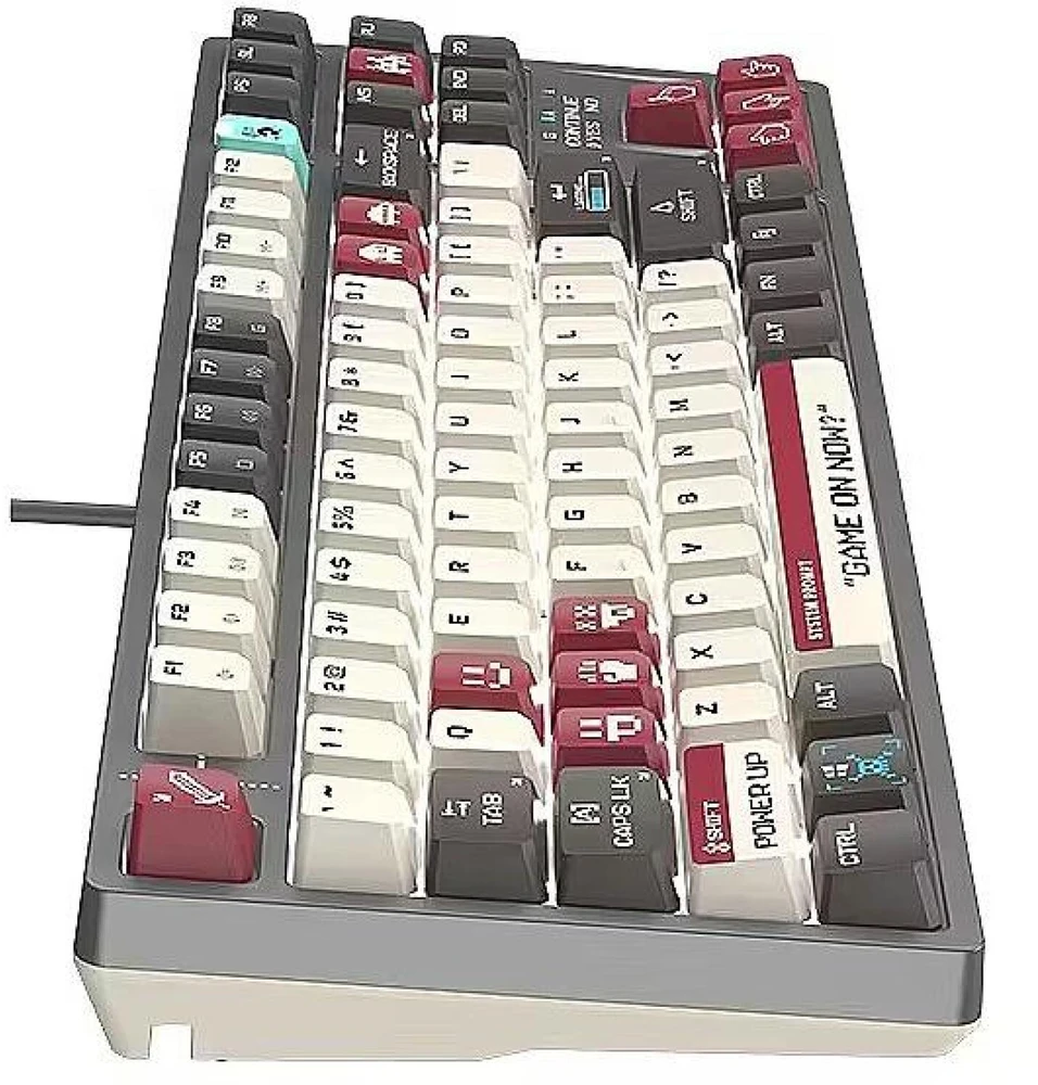 Klaviatūra žaidimams A4Tech Bloody S87 Raudona su laidu mechaninė su pašvietimu pilka