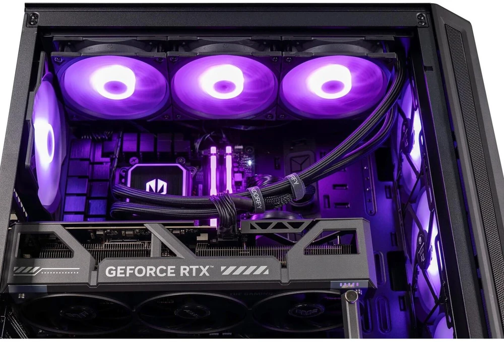 Actina 5901443411956 Kompiuteris AMD Ryzen™ 7 9800X3D 32 GB DDR5-SDRAM 2 TB SSD NVIDIA GeForce RTX 5080 Windows 11 Home Midi Tower Skysčio aušinimo sistema Juodas