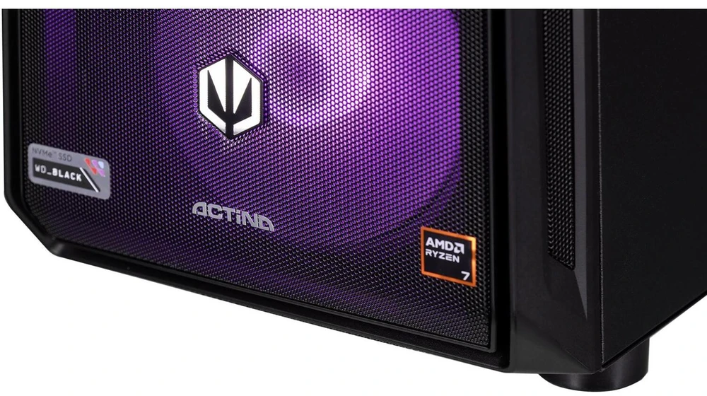 Actina 5901443411956 Kompiuteris AMD Ryzen™ 7 9800X3D 32 GB DDR5-SDRAM 2 TB SSD NVIDIA GeForce RTX 5080 Windows 11 Home Midi Tower Skysčio aušinimo sistema Juodas