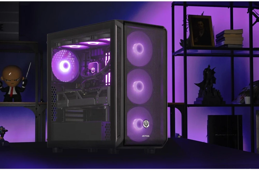 Actina 5901443414636 Kompiuteris AMD Ryzen™ 7 9800X3D 32 GB DDR5-SDRAM 2 TB SSD AMD Radeon RX 9070 XT Midi Tower skysčio aušinimo sistema Juodas