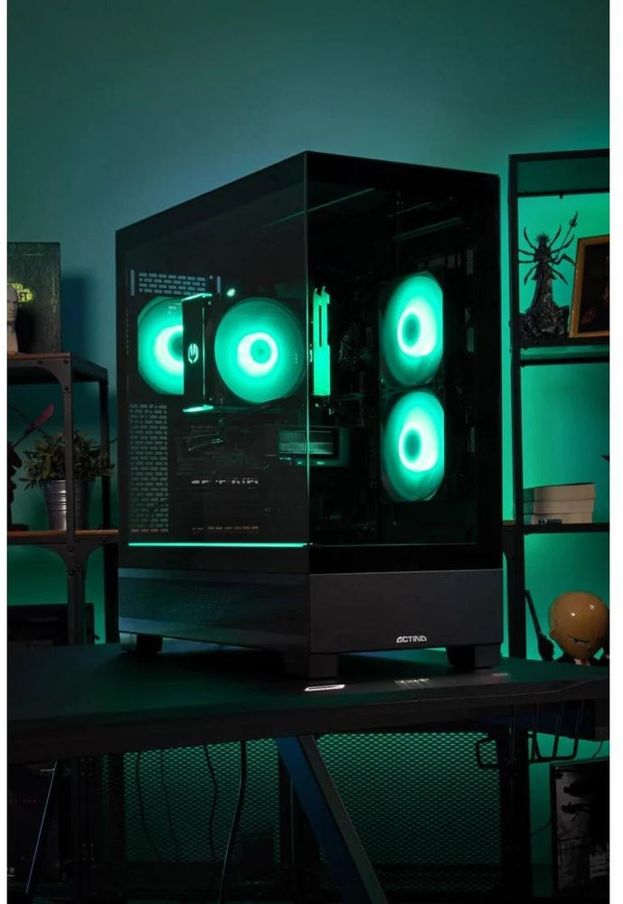 Ausinės Actina 5901443417040 PC AMD Ryzen™ 5 7600X3D 32 GB DDR5-SDRAM 1 TB SSD AMD Radeon RX 9070 Midi Tower Juodas