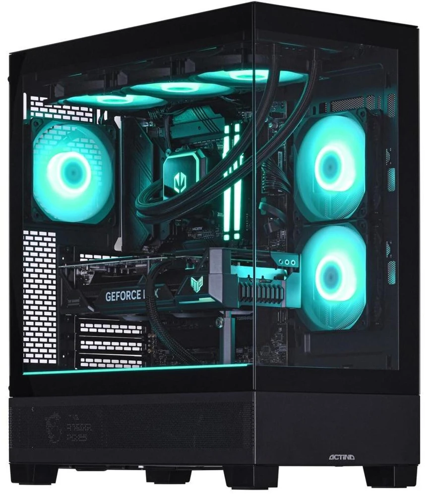 Ausinės Actina 5901443417057 PC AMD Ryzen™ 9 9900X 32 GB DDR5-SDRAM 1 TB SSD AMD Radeon RX 9070 XT Midi Tower Juodas