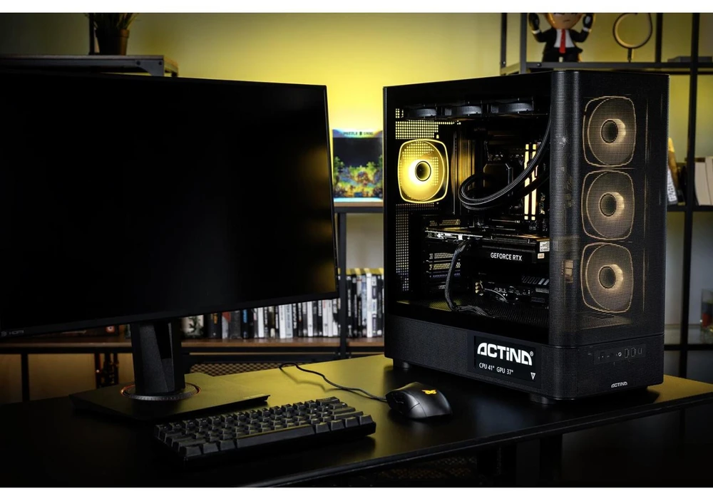 Ausinės Actina 5901443440246 PC AMD Ryzen™ 9 9900X3D 32 GB DDR5-SDRAM 1 TB SSD NVIDIA GeForce RTX 5070 Ti Windows 11 Home Midi Tower Juodas