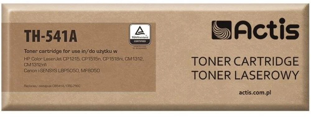 Tonerio Kasetė - Actis TH-541A Pakaitalas HP 125A CB541A, Canon CRG-716C; Standartinė; 1500 Puslapių; Mėlyna