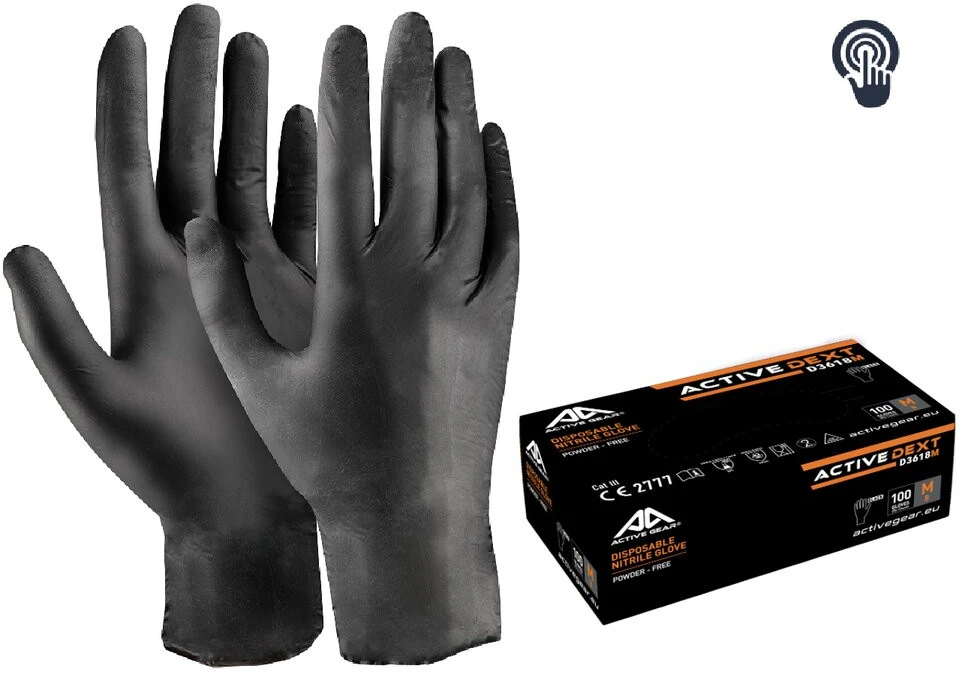 Active Gear nitrilinės pirštinės L, 100 vnt.