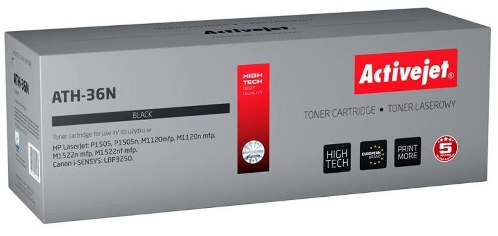 Toneris - Activejet ATH-36N Suderinamas su HP 36A / Canon CRG-713 Juodas