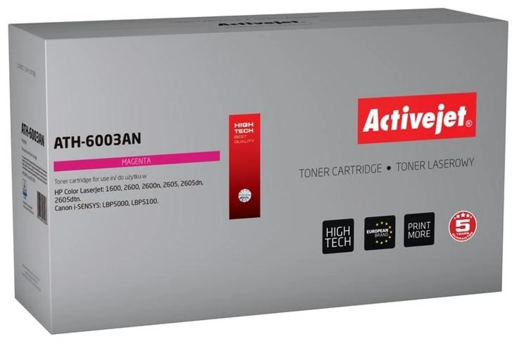 Toneris ActiveJet ATH-6003AN | Rausvai raudona | 2000 psl | Remanuf. + naujas OPC | HP Q600