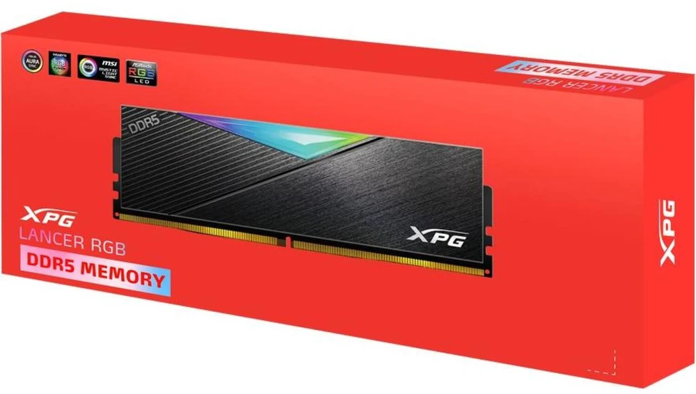 RAM ADATA DIMM 16 GB DDR5-6400 (juodas, AX5U6400C3216G-CLARBK, Lancer RGB, INTEL XMP)