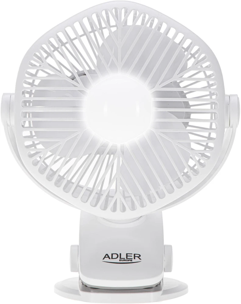 Adler AD 7335 Baterijos ventiliatorius 5/12,7 cm su spaustuku - USB / LED