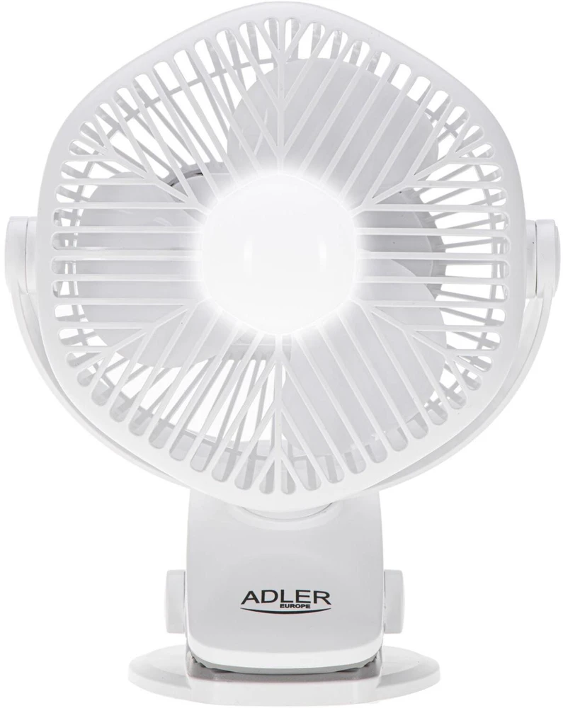 Adler AD 7335 Baterijos ventiliatorius 5/12,7 cm su spaustuku - USB / LED