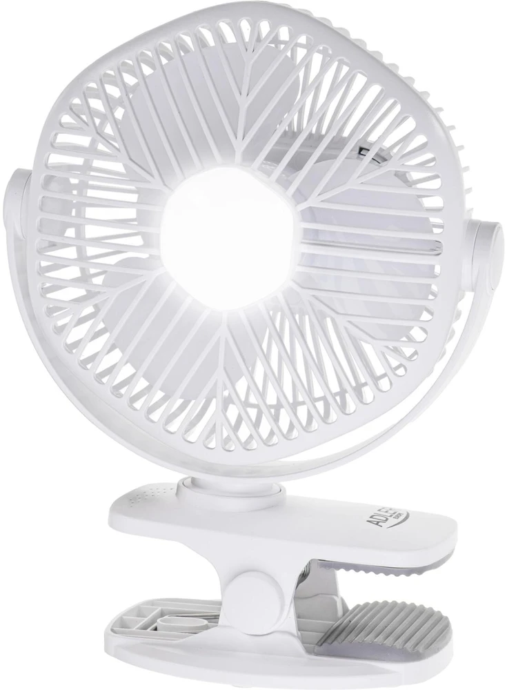 Adler AD 7335 Baterijos ventiliatorius 5/12,7 cm su spaustuku - USB / LED